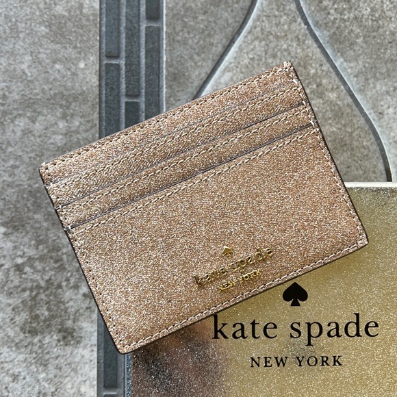 kate spade Accessories - Kate Spade Shimmy Glitter Boxed Small Card Holder